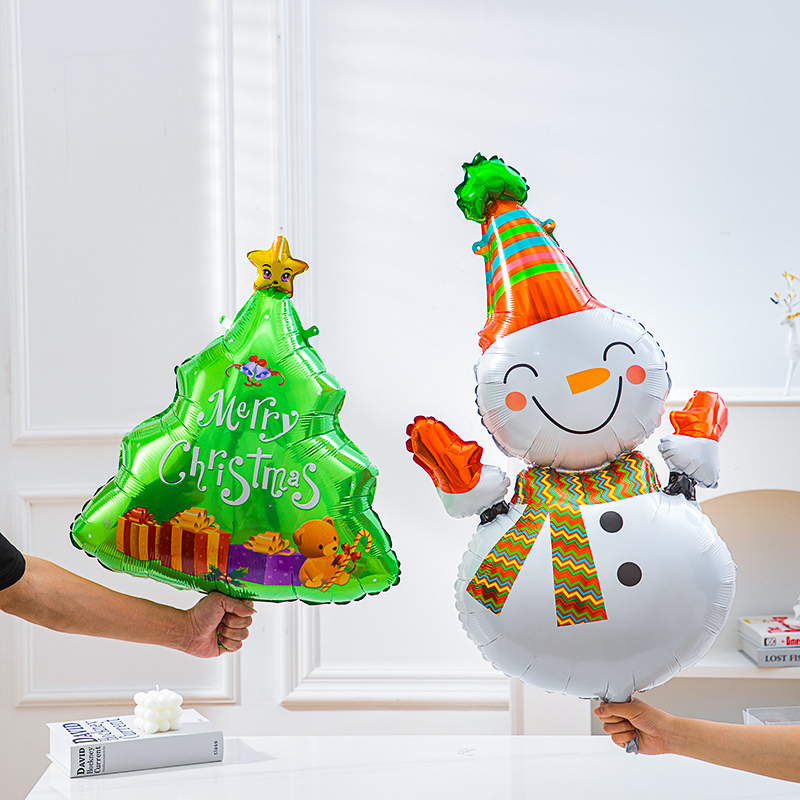 速发圣吧节装饰气球铝膜2鹿25幼儿园商场酒诞氛围布置老人雪人麋0