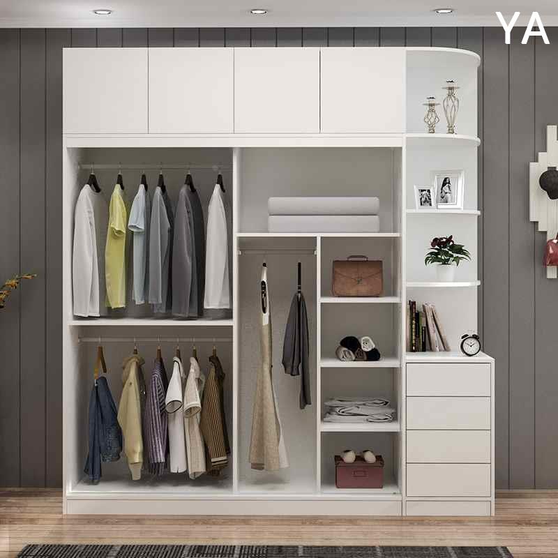 实木生态板推拉门衣柜卧室家用现代简约储物柜收纳子滑移门大新款