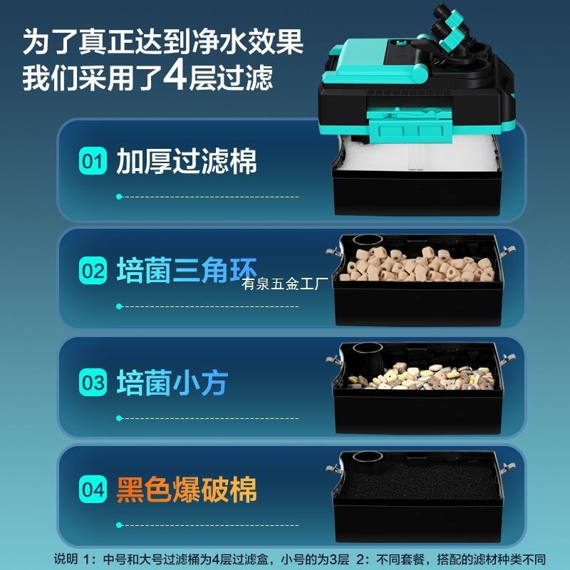 鱼呼吸鱼缸过滤器净水循环三合一水泵外置过滤桶过滤系统静音滤筒
