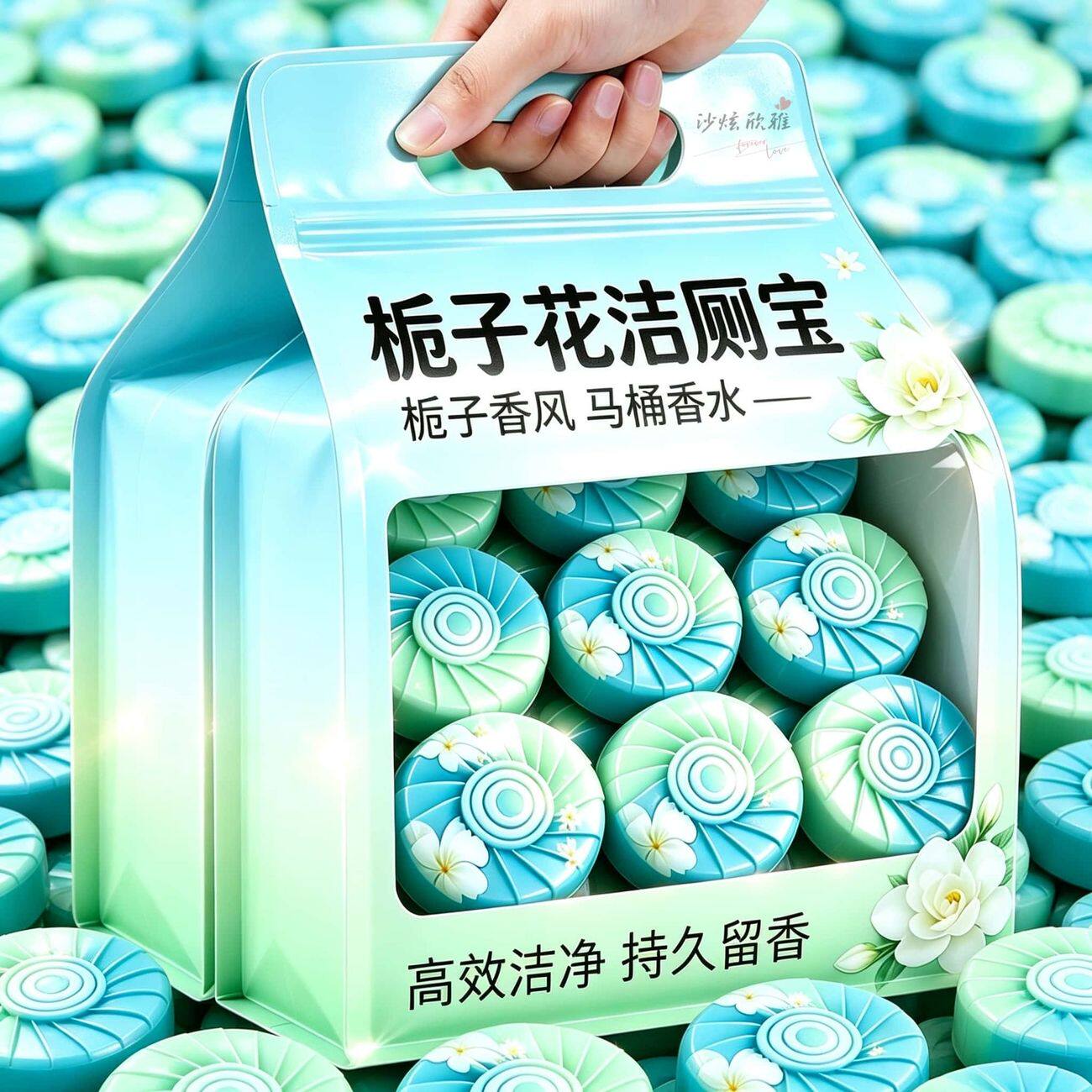 栀子花香洁厕灵马桶厕所卫生间清洁剂洁厕宝留香除臭清洁除垢厕块