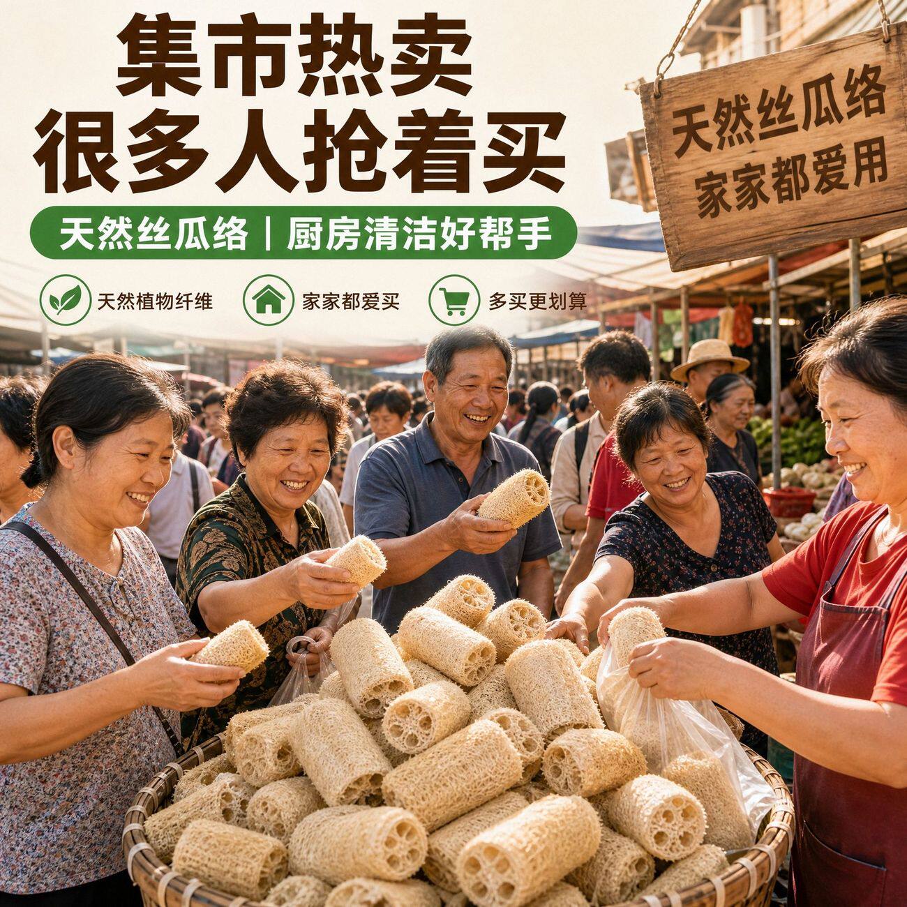 丝瓜络天然丝瓜瓤厨房洗碗刷锅去油去污家用清洁多功能耐用丝瓜