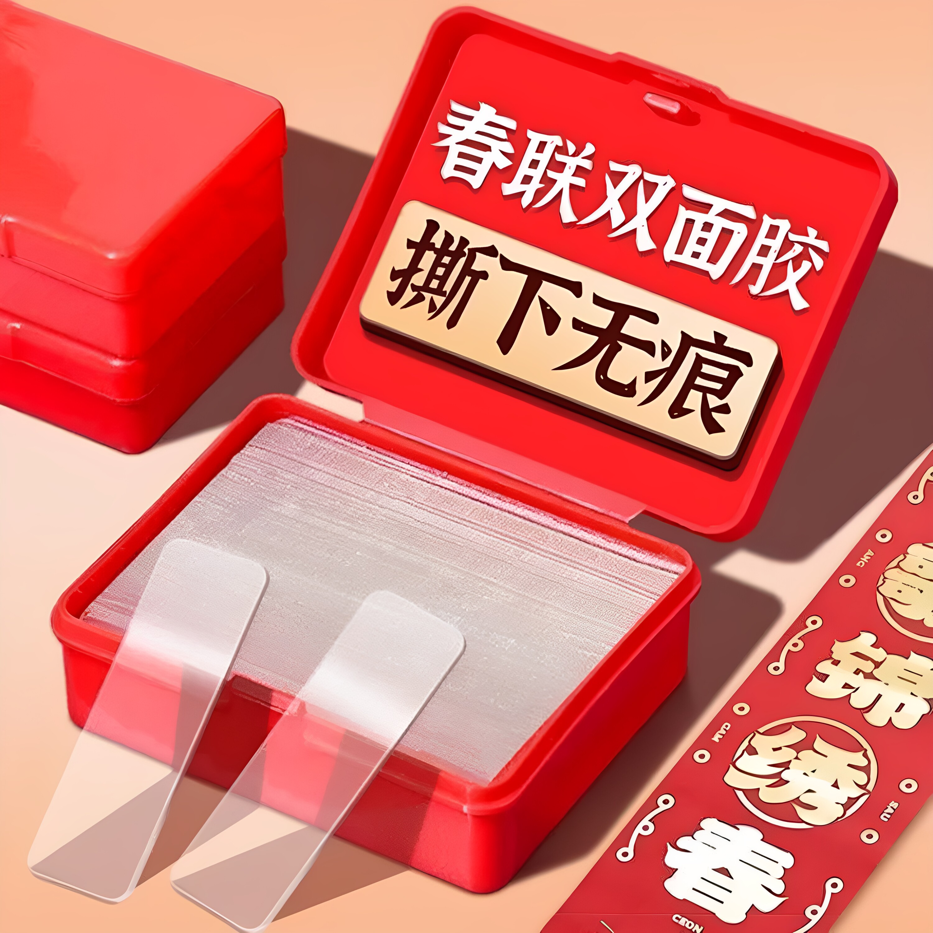 26新款透明无痕贴对联春联专用双面贴不残留强力高粘贴传统对联胶