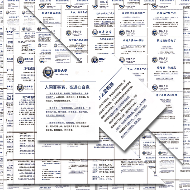 陶创创耶鲁大学贴纸自律励志语录