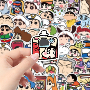 饰手机壳笔记本电脑行李箱贴画 100张蜡笔小新可爱卡通贴纸搞笑表情包装