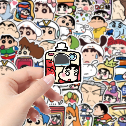 100张蜡笔小新可爱卡通贴纸搞笑表情包装饰手机壳笔记本电脑行李箱贴画