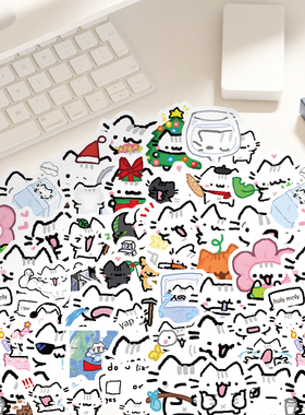 Basil罗勒小猫贴纸可爱卡通猫meme周边手机壳手账行李箱装饰防水贴画