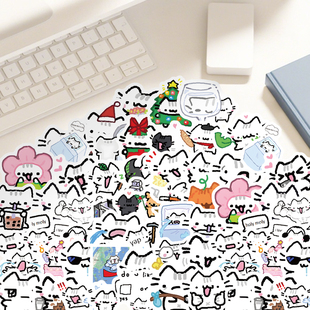 Basil罗勒小猫贴纸可爱卡通猫meme周边手机壳手账行李箱装饰防水贴画