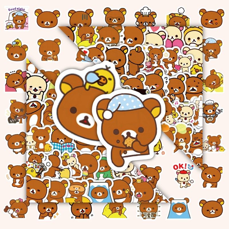轻松熊贴纸儿童女孩小图案可爱卡通不干胶桌面遮丑行李箱防丢贴画,文具电教/文化用品/商务用品,贴纸/立体贴纸,淘宝优惠券,粉丝福利购,淘宝优惠卷
