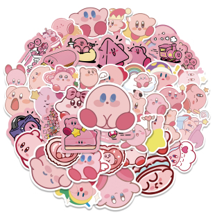 120张二次元 饰手机壳笔记本电脑水杯行李箱防水贴画 星之卡比可爱风贴纸动漫卡通装