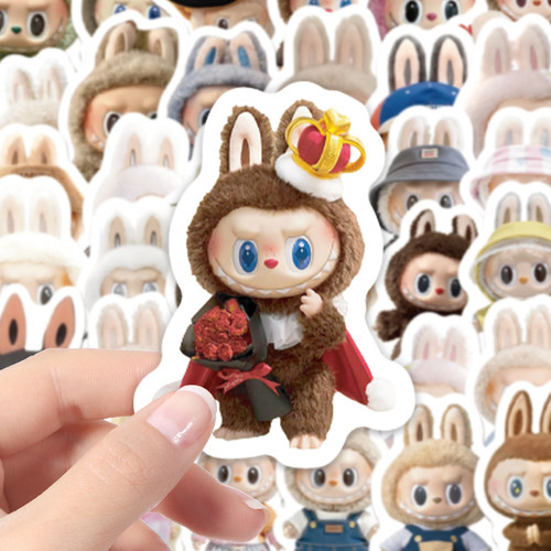 拉布布玩偶贴纸可爱卡通防水贴画