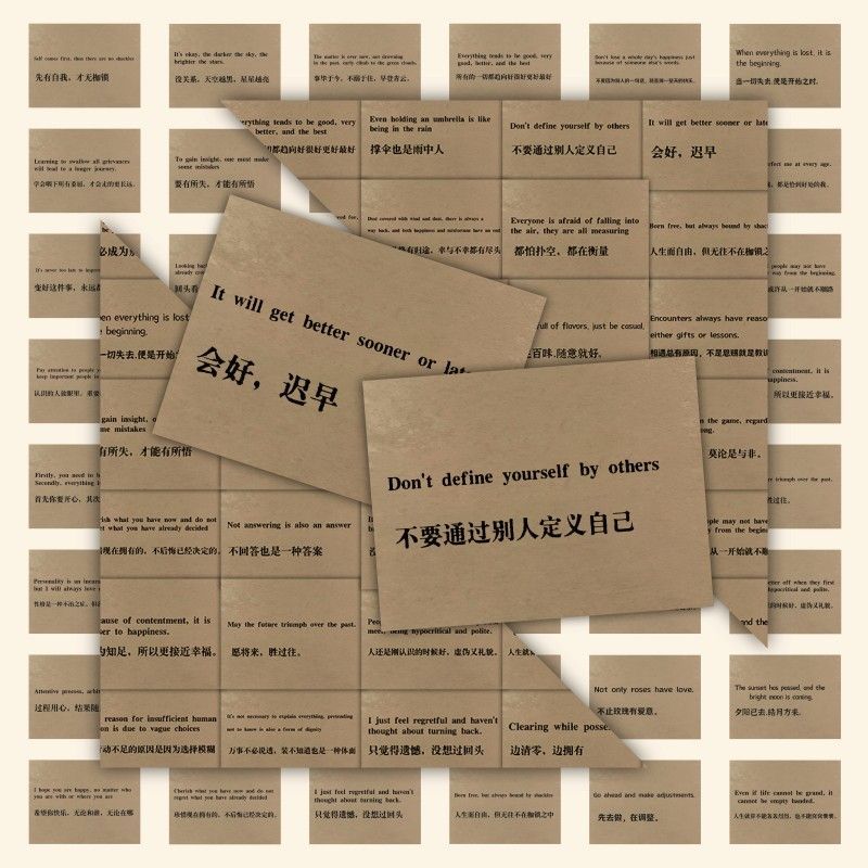 140张英语励志贴纸治愈文案创意手账装饰手机笔记本电脑防水贴画