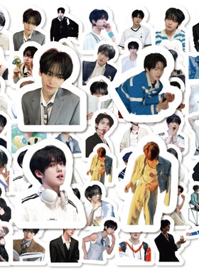 韩维辰贴纸高颜值帅气男星zb1韩系手账咕卡咕背封口贴DIY防水贴画