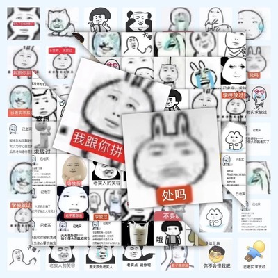 沙雕表情包搞笑贴纸装饰防水贴画