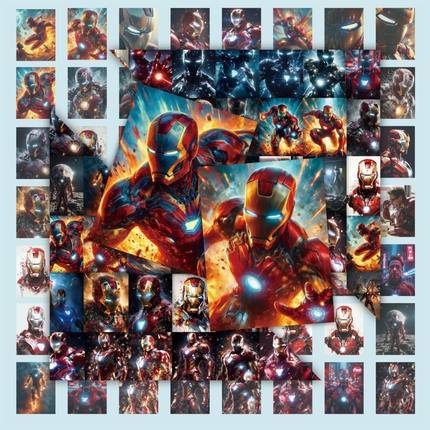 140张钢铁侠涂鸦贴纸创意手账装饰手机笔记本电脑行李箱防水贴画