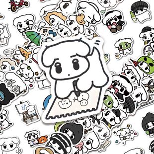 160张咖喱狗贴纸aespa动物塑金玟庭卡通可爱ins周边手机防水贴画