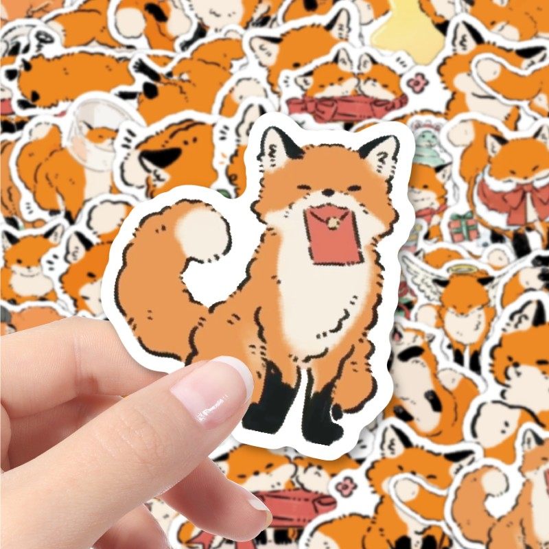 小狐狸糊糊贴纸可爱卡通动物周边手机壳手账行李箱装饰防水diy贴画