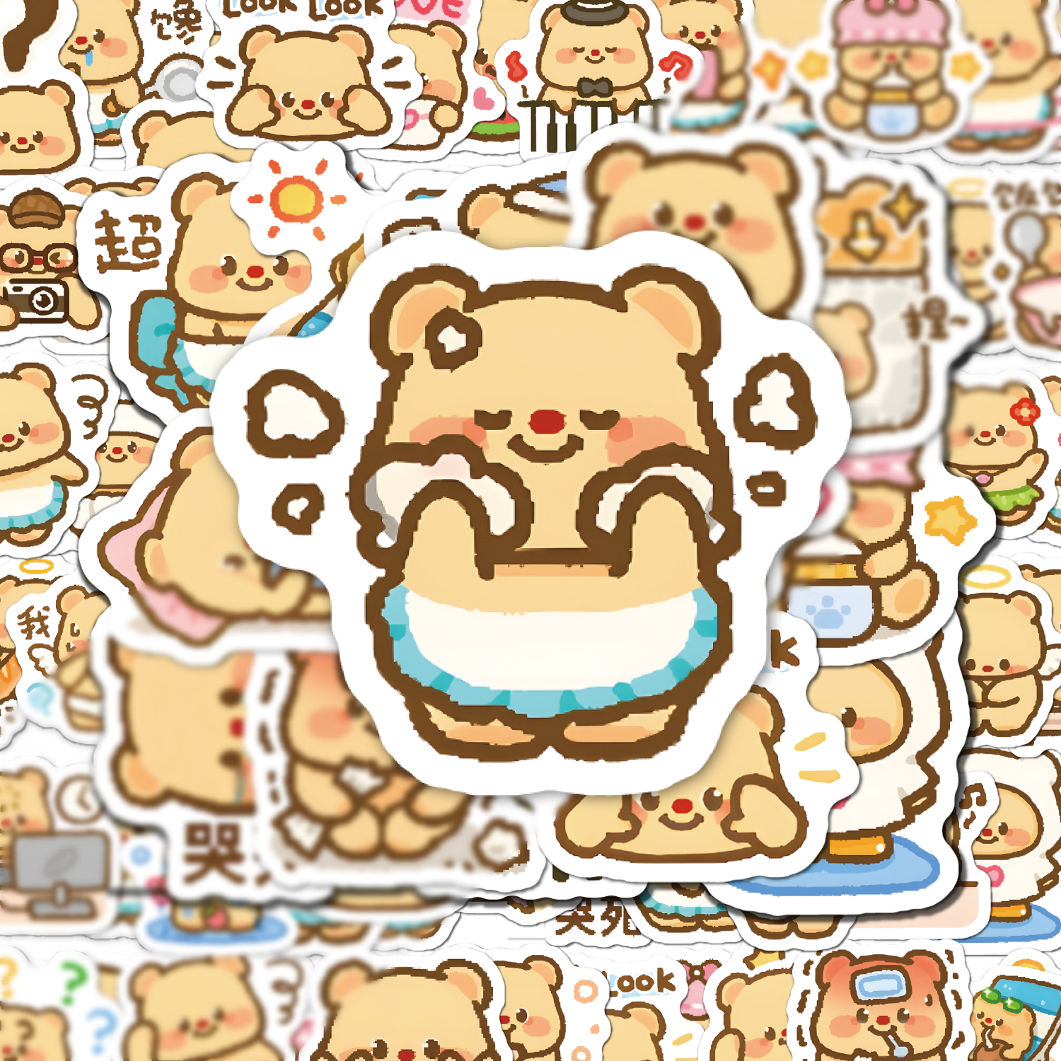黄油小熊贴纸可爱卡通奶萌防水