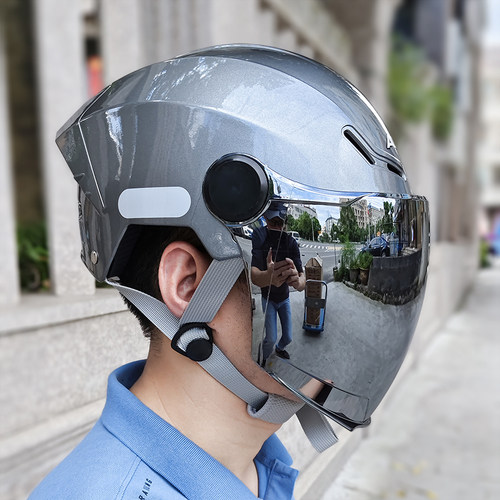 男士新型头盔外卖骑手夏季防晒头盔女款男士电动瓶摩托车半盔遮阳