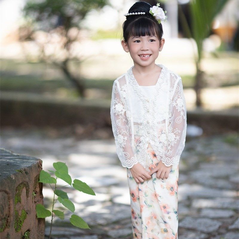 沙芭利 粉色蓝色多色娘惹服装 儿童款南洋风格 清新小娘惹款式