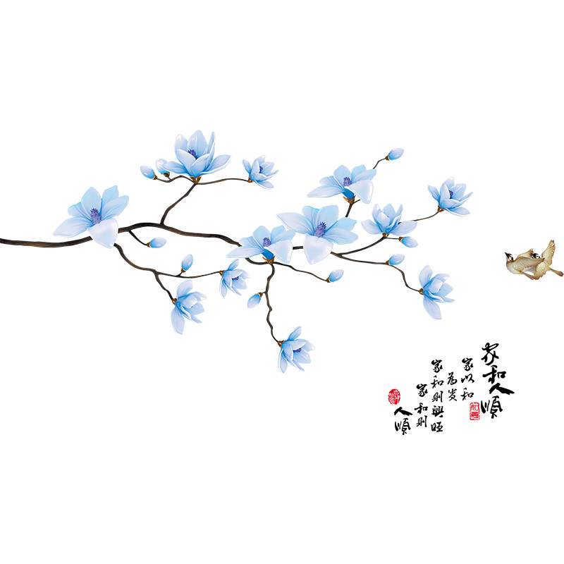 创意中国风温馨客厅卧室电视背景墙装饰墙贴温馨自粘壁纸贴画