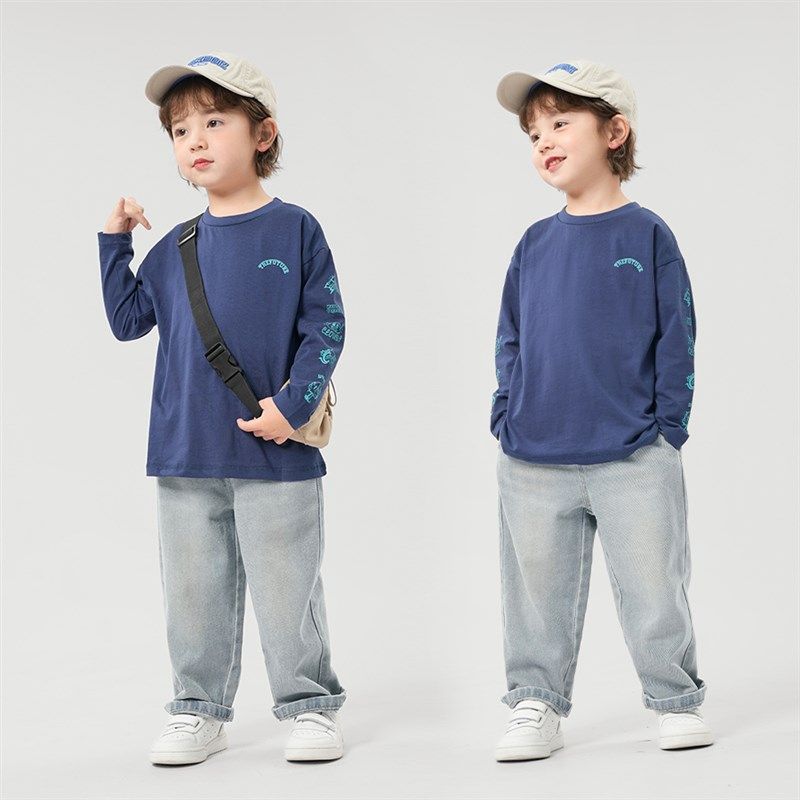 右欧女童牛仔裤洋气时尚童装2025春季新款儿童裤子宽松男童休闲裤,童装/婴儿装/亲子装,儿童牛仔裤,淘宝优惠券,粉丝福利购,淘宝优惠卷