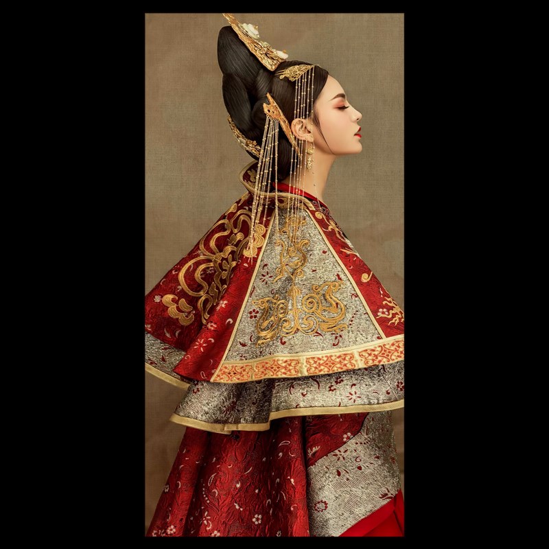 新中式玄关古典人物装饰画客厅沙发背景复古美女壁画展厅卧室挂画