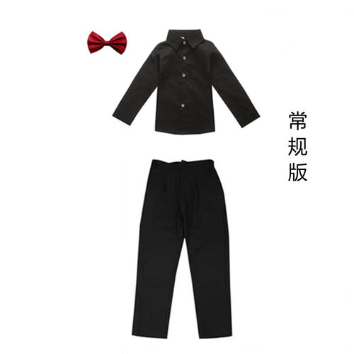 儿童礼服女童管弦乐团演出服合唱团主持人钢琴服装男童黑衬衫套装