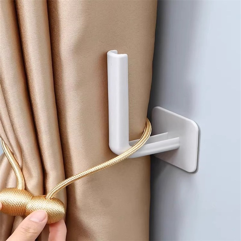 窗帘固定器免打孔扣环浴帘绑带挂钩门帘收纳收拢神器卡扣夹捆绑