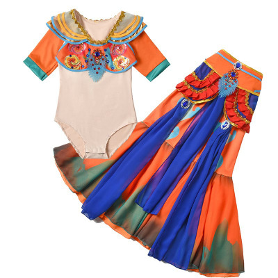 敦煌舞蹈服儿童飞天乐鼓壁画绝响服装女童男童敦煌舞上铃鼓演出服