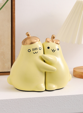 可爱抱抱梨书立书架永不分梨治愈系小摆件客厅桌面摆件家居饰品礼