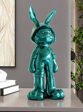 电镀兔子桌面摆件装饰品轻奢客厅电视柜酒柜玄关工艺品乔迁礼物