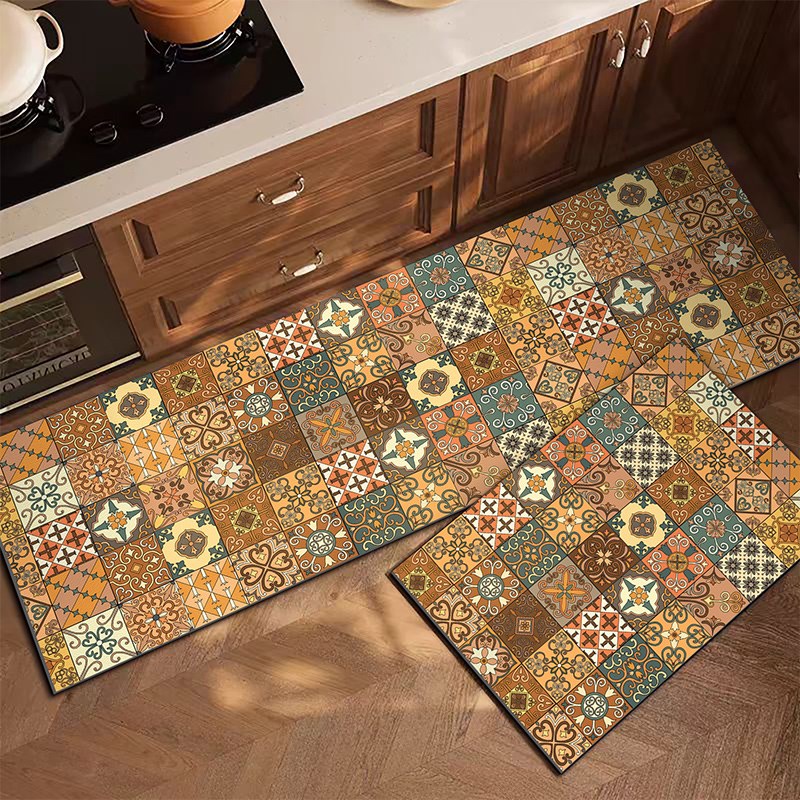 美式厨房地垫防滑防油防水可擦免洗地毯可定制厨房专用长条脚垫