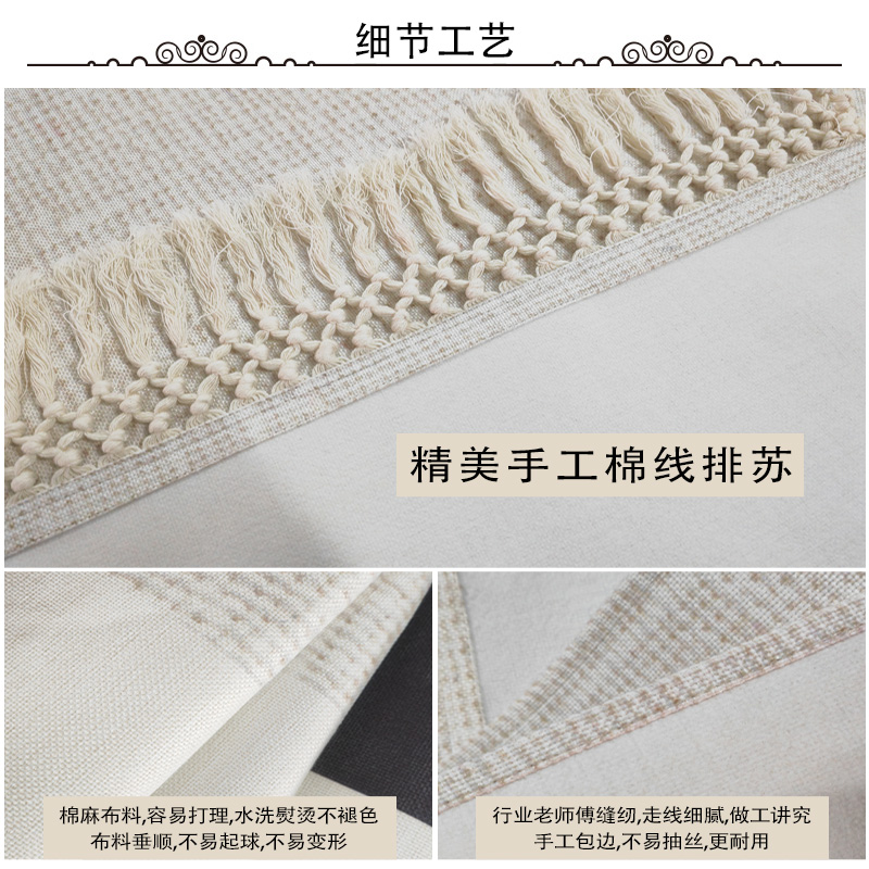 北欧简约油画装饰布画定制流苏挂画布艺客厅背景墙布挂布玄关挂毯图片