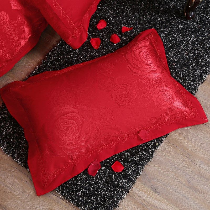 欧式贡缎提花被套床上四件套纯棉1.5m/1.8m/2.0m床品全棉双人床单