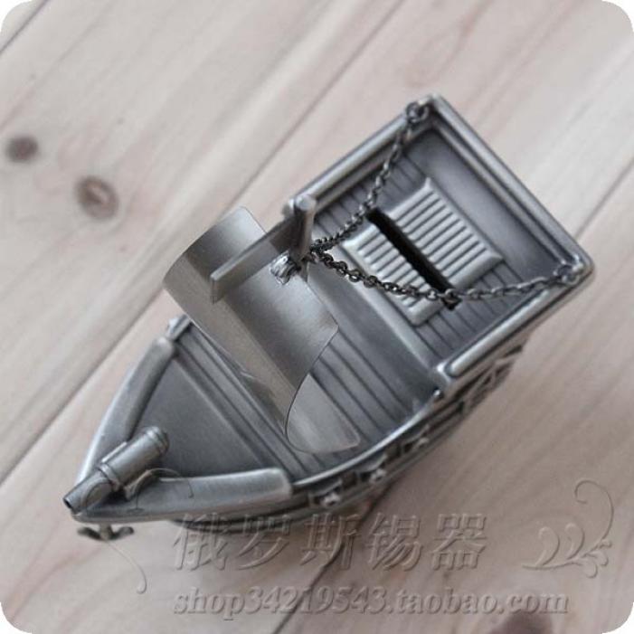 创意摆件锡器轮船存钱罐礼物俄罗斯锡制储蓄罐金属储钱罐一帆风顺