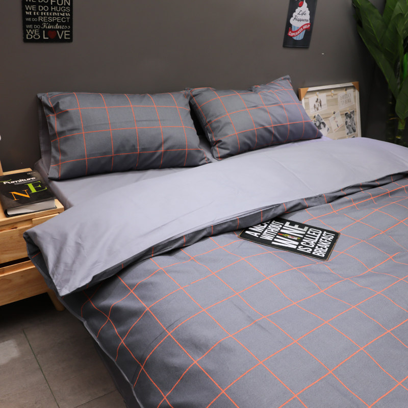 采馨全棉纯棉四件套北欧简约风学生宿舍被套被单三件套床上用品