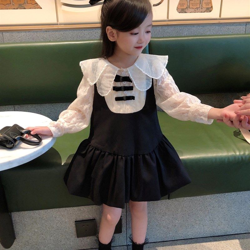 女童裙子2024新款时尚甜美生日公主裙长袖薄款儿童宝宝秋装连衣裙