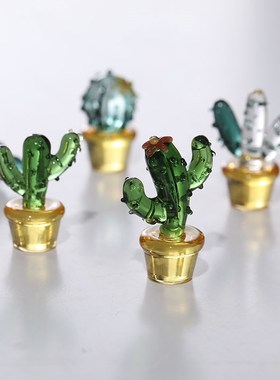 雪浅中古玻璃 仙人掌小饰品vintage日式小清新摆件仙女小姐姐装饰