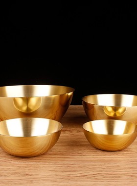 铜碗摆件黄铜碗家用佛具碗餐具聚宝盆摆件客厅桌面装饰品家居摆设