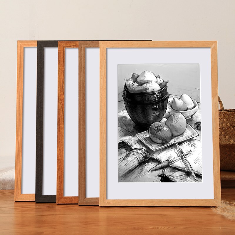 实木质相框挂墙画框外框装裱素描a34拼图海报4开8K展示镜框架定制