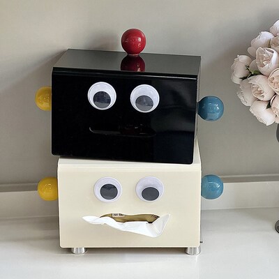 速发纳偶人客厅抽纸盒奶油风厚颜值家用卫生间纸巾盒加高洗脸巾收