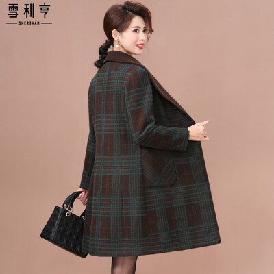 速发2025秋冬装新款双面绒外套妈妈装收腰小个子领士呢外套