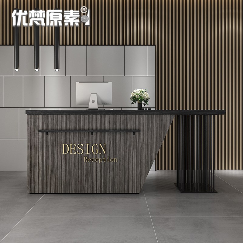 速发收银台柜台简约铁艺接待台酒店院服装店理发店吧台前台