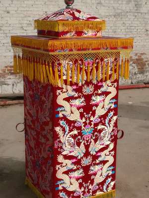 速发白喜品花轿轿子殡葬灵堂轿折事用事抬盒棺材送灵铁艺丧叠