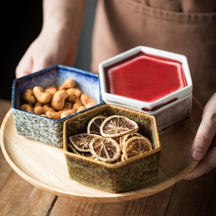 速发精致干果调点心碟碟咸菜碟带盖味料盒碟碟日式陶瓷小碟子餐具