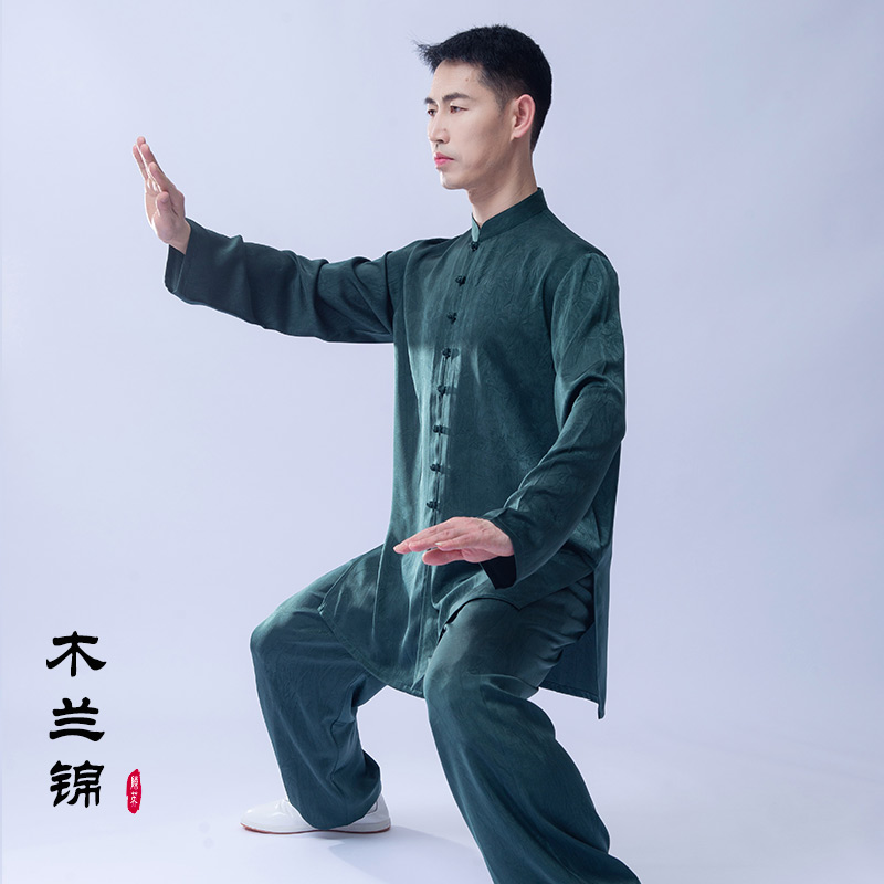 现货速发新品太极服男2022春中国武术表演练功太极拳晨练家居服装