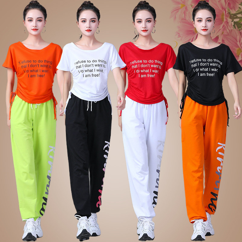 速发款鬼步舞服套广场莫装装夏秋抽绳运动健身舞代尔上衣丽萍曳步