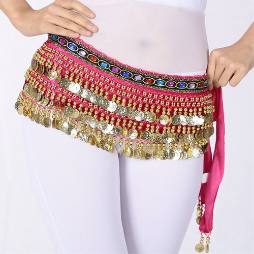 速发肚皮舞腰米西链24币8彩钻舞蹈练习练功舞东方舞演出腰链