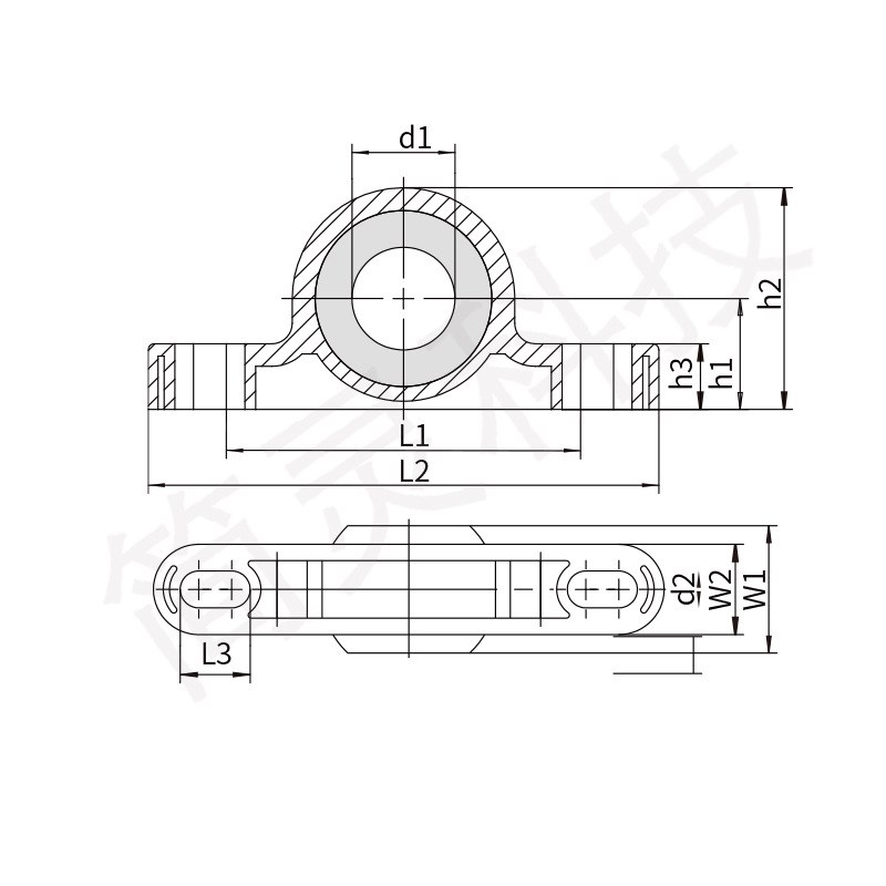 速发简灵KBDM-25轴承座 带座基座轴承 自润滑免维护塑料关节轴承