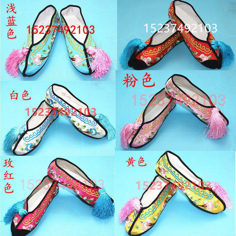 速发包邮戏剧戏越绣花鞋/彩鞋 京剧影视鞋子曲剧鞋子 青衣花旦平